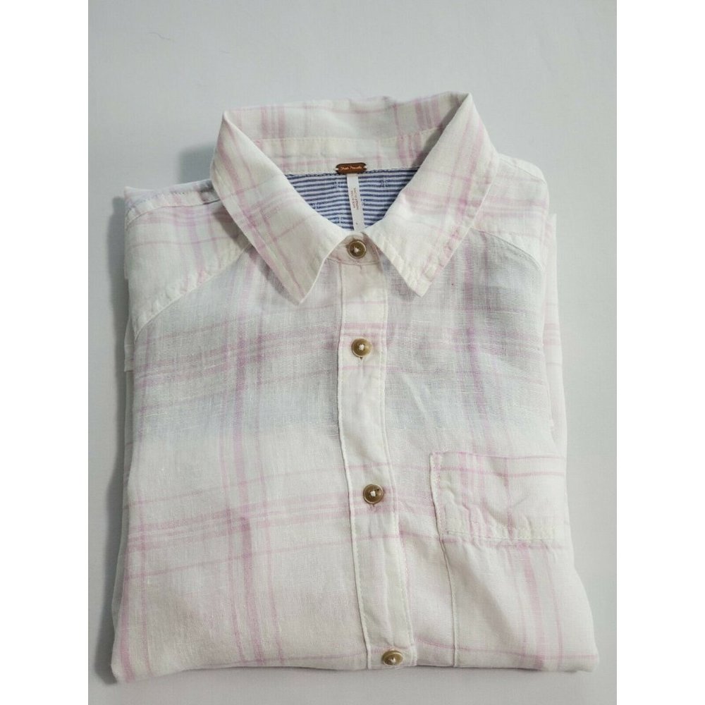 Free People No Limits Plaid Button Down Shirt - Picture 8 of 9